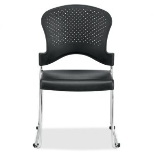 Eurotech S3000 Black Stacking Guest Chair with Glides and Ganging Clips