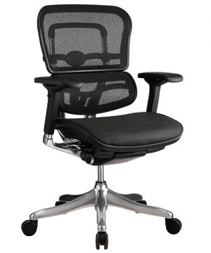 Eurotech Ergo Elite Mid-Back Modern Ergonomic Black Mesh Desk Chair ME5ERGLTLOW-N15