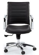 Eurotech Europa Leather Mid Back Black Leather Chair LE822-BLKL